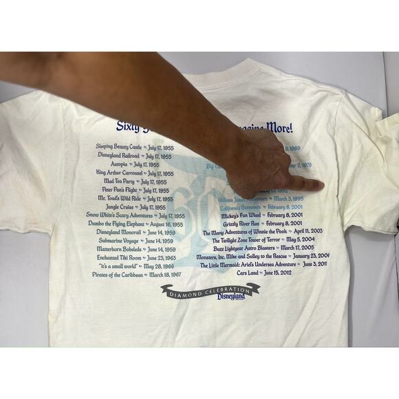 Disneyland Walt Disney World by Hanes 60 Years of Magic Tshirt size S Pre-Owned - Picture 6 of 7